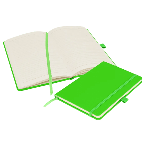 A5 Notes London Neon Notebooks in Neon Green