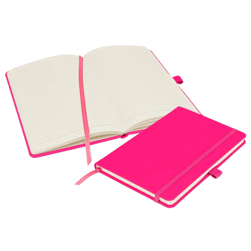 A5 Notes London Neon Notebooks in Neon Pink