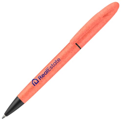 Logo printed Red Oriel Wheat Straw Ballpen and Highlighter from Total Merchandise