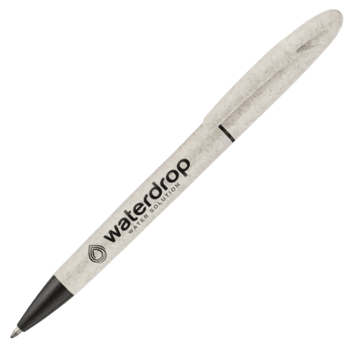 Logo branded Natural Oriel Wheat Straw Ballpen and Highlighter from Total Merchandise