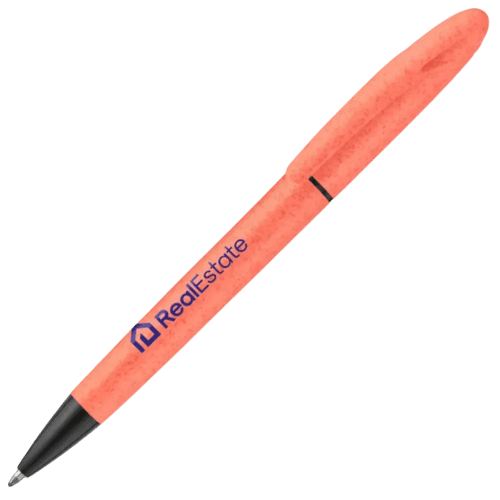 Logo printed Red Oriel Wheat Straw Ballpen and Highlighter from Total Merchandise