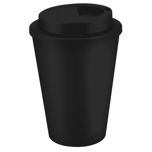 Customisable 350ml Metro Coffee Cup in Black with no logo from Total Merchandise