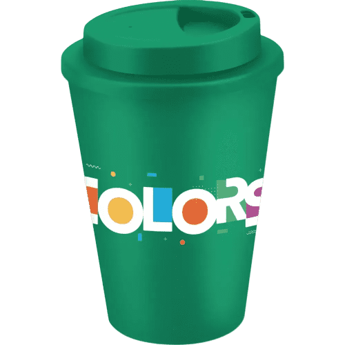 Customisable 350ml Metro Coffee Cup in Green with no logo from Total Merchandise