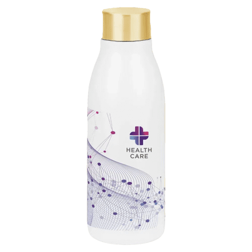 Reusable Stella Vacuum Bottle in White/Gold