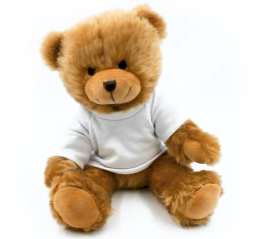 Promotional 20cm Charles Teddy Bear with a White T-Shirt from Total Merchandise