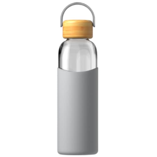 Glass Vitality Bottle With Silicone Sleeve in Grey