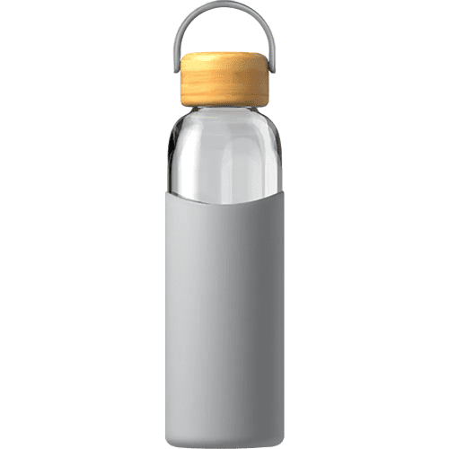 Glass Vitality Bottle With Silicone Sleeve in Grey