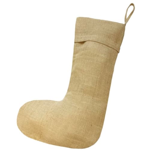 Custom Branded Jute Christmas Stocking filled in Natural from Total Mechandise