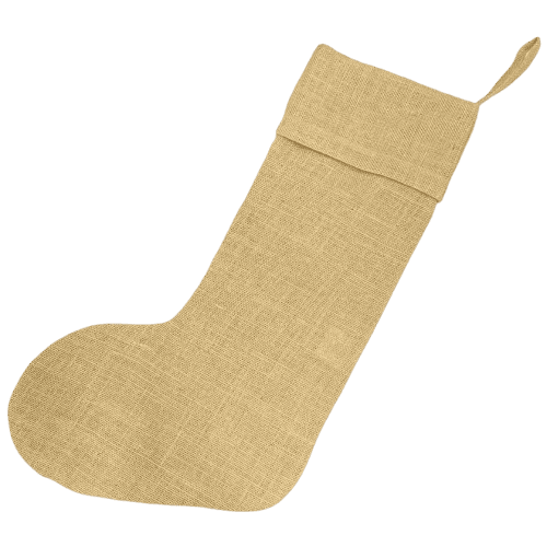 Logo printed Jute Christmas Stocking not filled in Natural from Total Merchandise