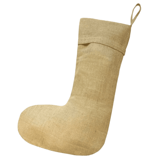 Custom Branded Jute Christmas Stocking filled in Natural from Total Mechandise