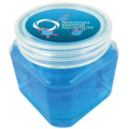 Promotional Blue Slimy Goo Jars are branded by Total Merchandise to maximise your brand presence.