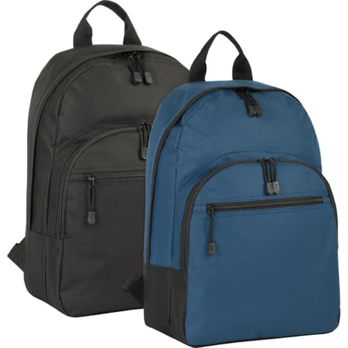 Promotional Eco Recycled Rpet Backpack in both Black and Navy Blue from Total Merchandise