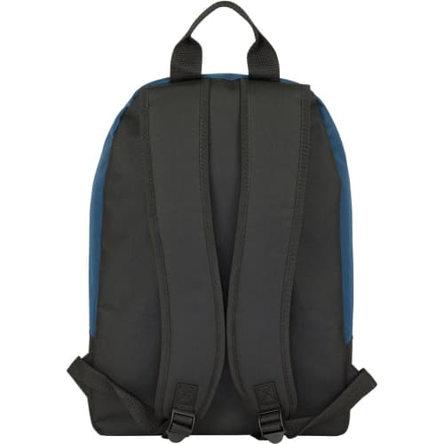 The back of the Navy Blue Eco Recycled Rpet Backpack showing its adjustable handles