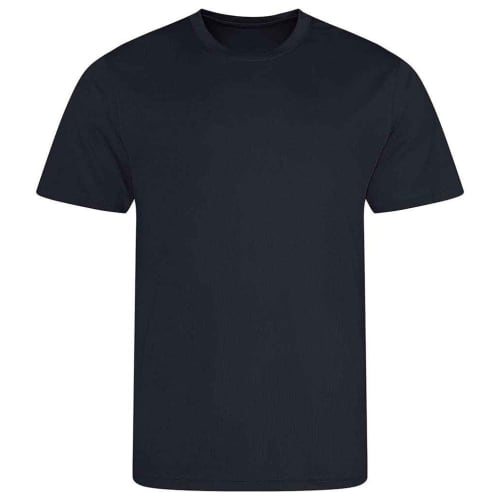 Logo Branded Recycled T-shirt in French Navy available to personalise with your company logo/design