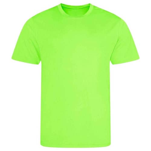 Logo Branded Recycled T-shirt in Electric Green available to personalise with a company logo/design