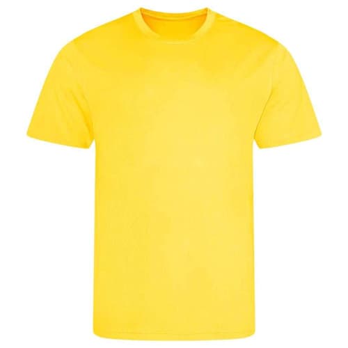 Logo Printed Recycled T-shirt in Sun Yellow available to personalise with your company logo/design