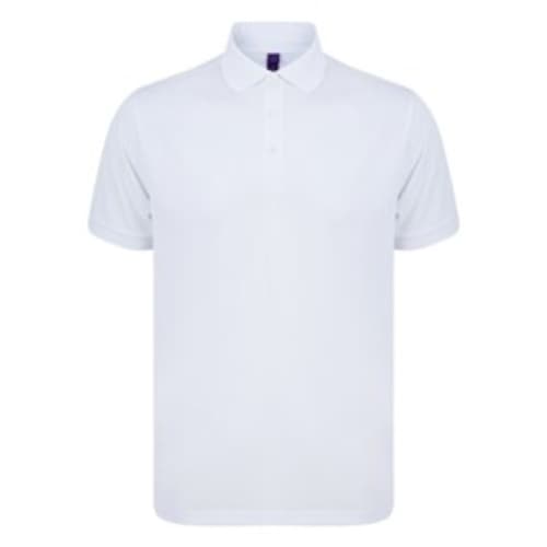 Customisable Recycled Polyester Polo Shirt in White from Total Merchandise