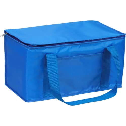 Promotional Tonbridge Eco 12 Can Cooler in Royal Blue with its lid zipped shut