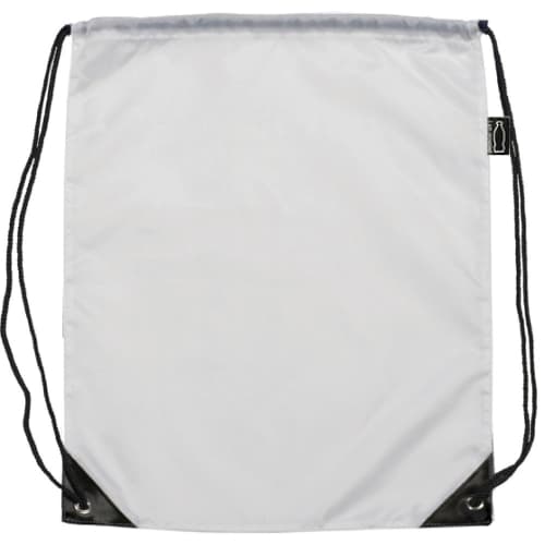 Eco Friendly Eynsford Rpet Drawstring Backpack Bag in White from total Merchandise