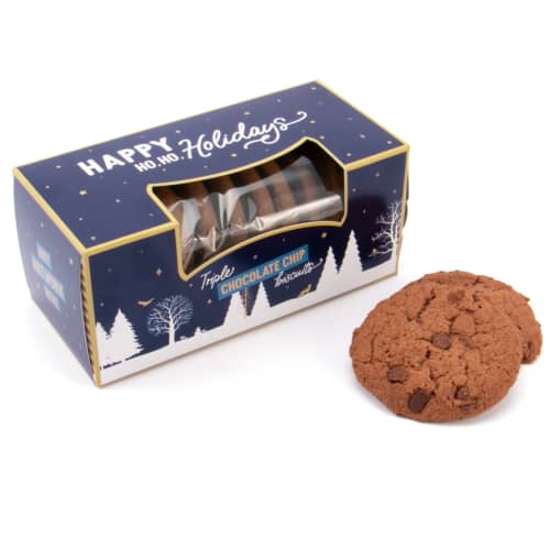 Custom Triple Choc Biscuit Boxes are full colour printed by Total Merchandise to show your logo.