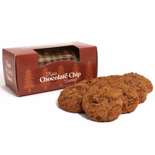 Custom Triple Choc Biscuit Boxes are full colour printed by Total Merchandise to show your logo.