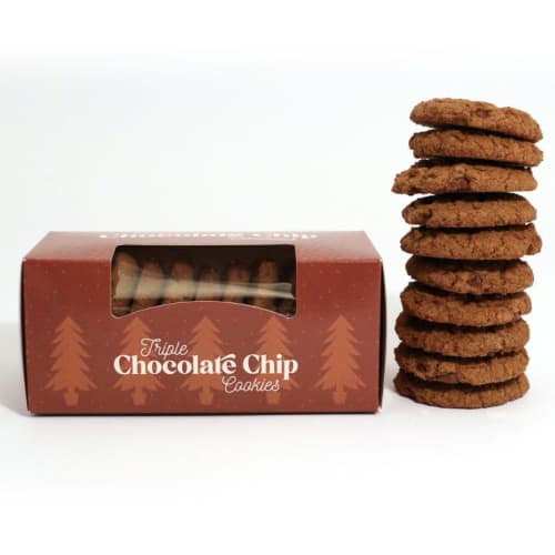 Corporate Triple Choc Biscuit Boxes are customised by Total Merchandise to display your logo.