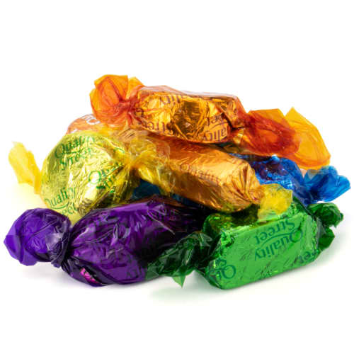 Custom Quality Street Handle Boxes are printed by Total Merchandise and filled with Quality Streets.