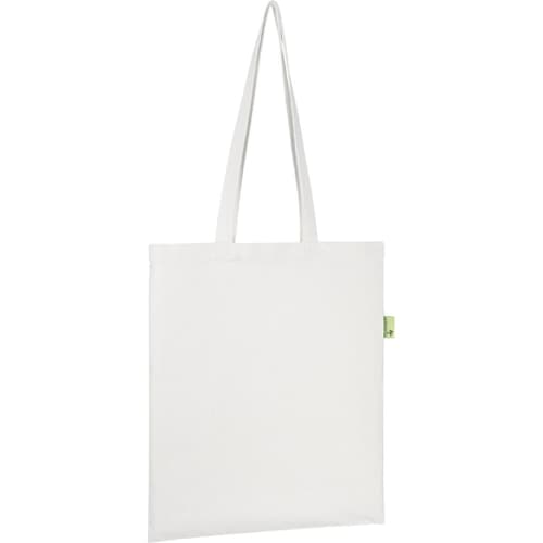 Custom printed Newbarn 8oz recycled tote in White from Total Merchandise