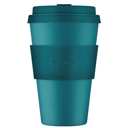Promotional Ecoffee Cups in Bay Of Fires made from plant-based materials from Total Merchandise