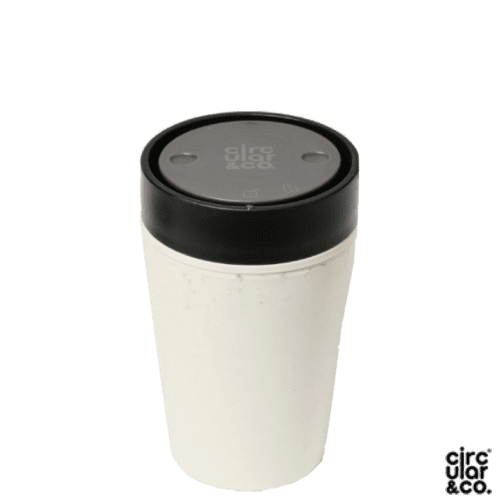 Customisable Circular & Co 8oz Reusable Coffee Cup in Black branded with your company logo