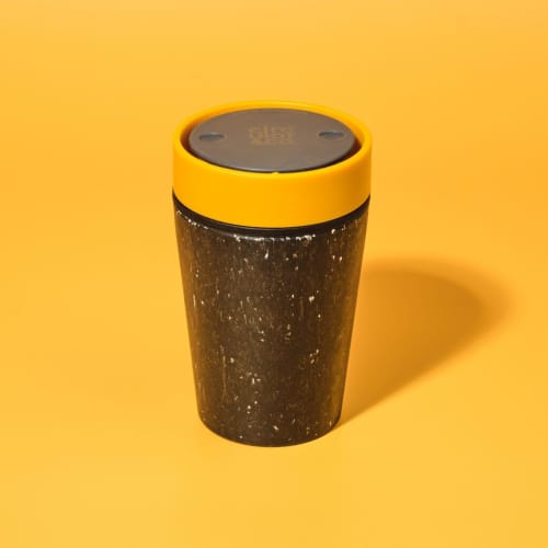 Personalised Circular & Co 8oz Reusable Coffee Cup in Mustard Yellow branded with your company logo
