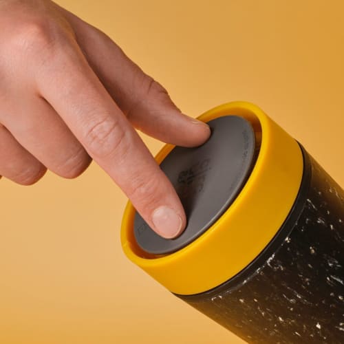 Customised Circular & Co 8oz Reusable Coffee Cup in Mustard Yellow branded with your company logo