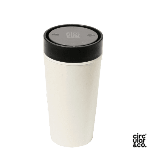 Promotional Circular & Co 12oz Reusable Coffee Cup in Black branded with your company logo