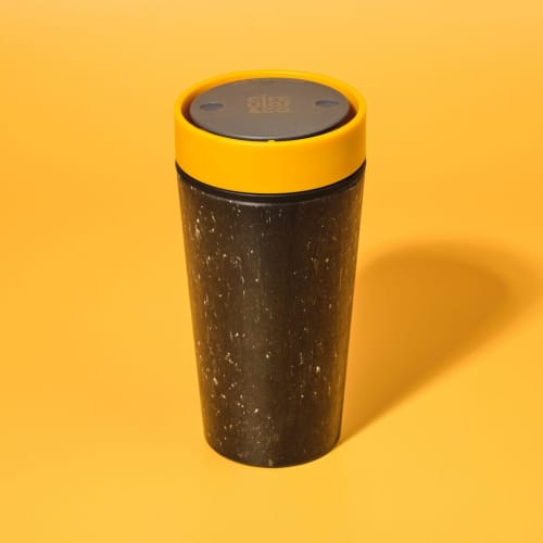 Customised Circular & Co 12oz Reusable Coffee Cup in Mustard Yellow branded with your company logo