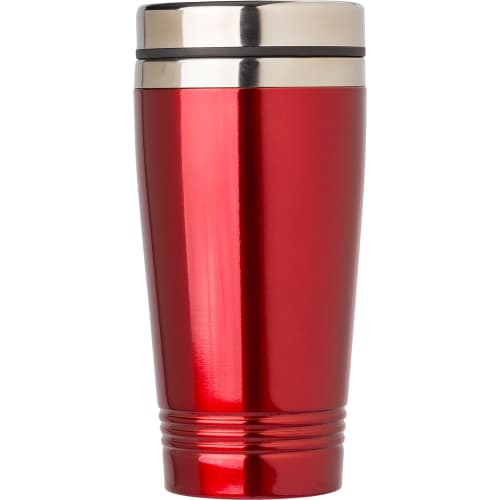 Logo Branded Stainless Steel Drinking Mug With A Design From Total Merchandise - Red