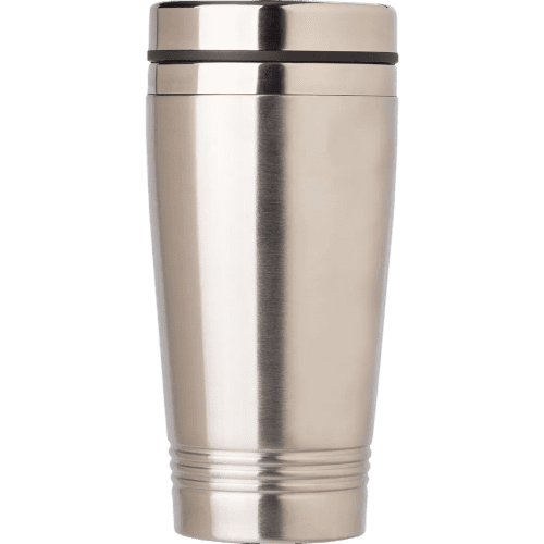 Promotional Stainless Steel Drinking Mug With A Design From Total Merchandise - Silver