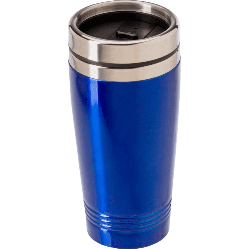 Promotional Stainless Steel Drinking Mug With A Design From Total Merchandise - Blue