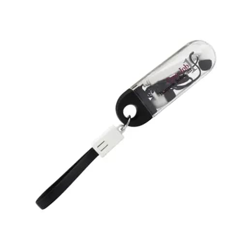 Customisable Clear Cased Bluetooth Earbuds in Clear/Black with an example printed logo