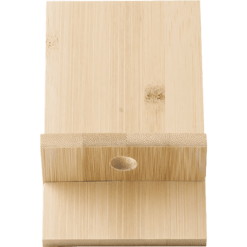 Front View of Eco-friendly Phone Stands Made from Bamboo by Total Merchandise