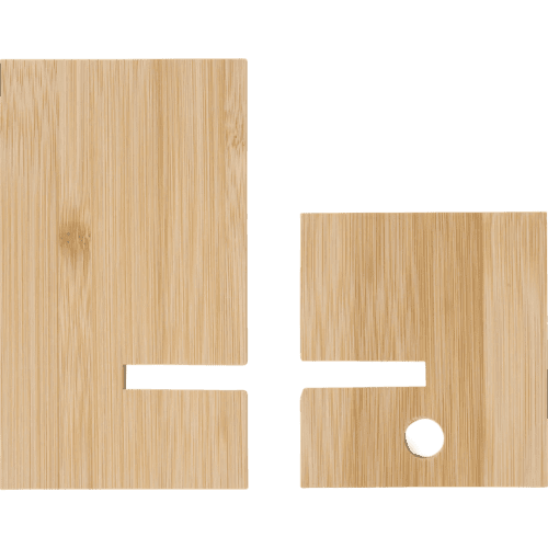 Flatpack View of Eco-friendly Phone Stands Made from Bamboo by Total Merchandise