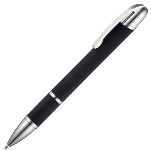 Custom branded Stratos Matte Ballpen in Black shown without a logo from Total Merchandise
