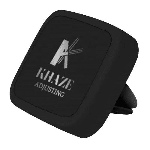 Promotional Universal Car Vent Mount in Black with an example logo printed on the front