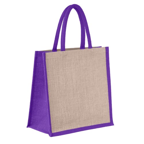 Logo printed Cambridge Shopper in Natural/Purple from Total Merchandise