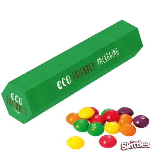 Branded Skittles Eco Hex Tube printed with a design by Total Merchandise