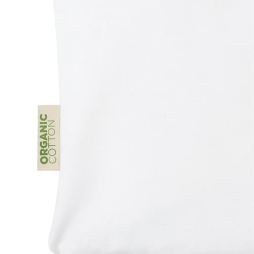 Branded Organic Cotton Tote Bags in White with an Organic Cotton Label from Total Merchandise