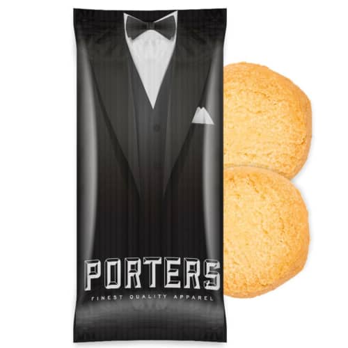 Custom Duo Wrapped Mini Shortbread Biscuits with a printed logo From Total Merchandise