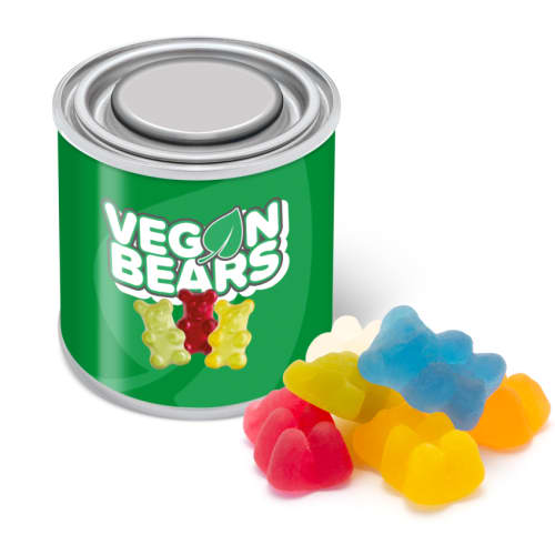 Logo Printed Vegan Bears paint Tin With Fully Painted Design All Over From Total Merchandise