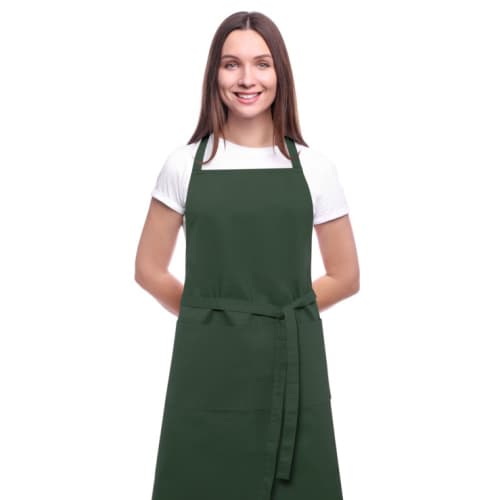 Custom Branded Coloured Organic Cotton Aprons in Forest Green from Total Merchandise