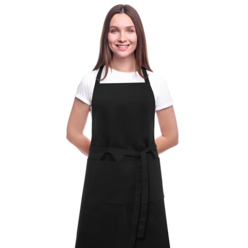 Corporate Branded Coloured Organic Cotton Aprons in Black from Total Merchandise