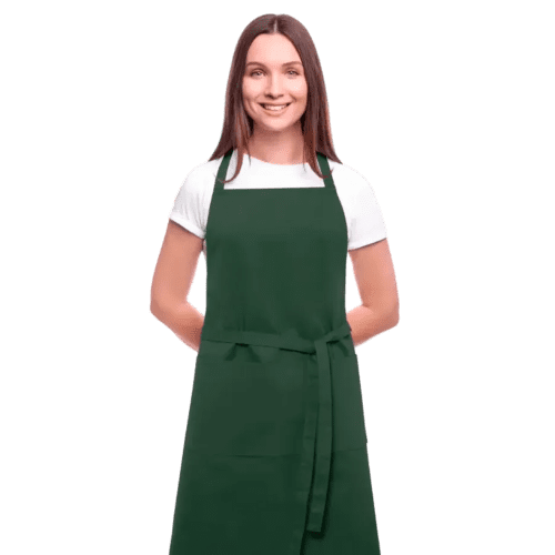 Custom Branded Coloured Organic Cotton Aprons in Forest Green from Total Merchandise